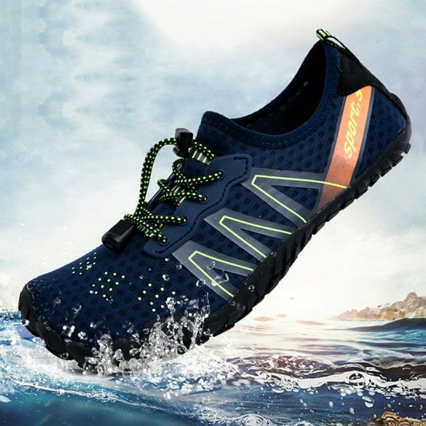 Aqua Shoes Zapatos de esnórquel con cordones Diseño de orificio de drenaje antideslizante para adultos Unisex Hugtrwg Para estrenar