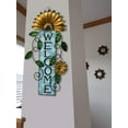 thumbnail image 4 of Attraction Design Welcome Sign for Front Door Decor Hanging Sign, Metal Flower Welcome Door Sign Wall Art Decor Hanging for Indoor Outdoor Patio Garden Yard Sign Porch Decoration 15.25X8.5In (B), 4 of 7