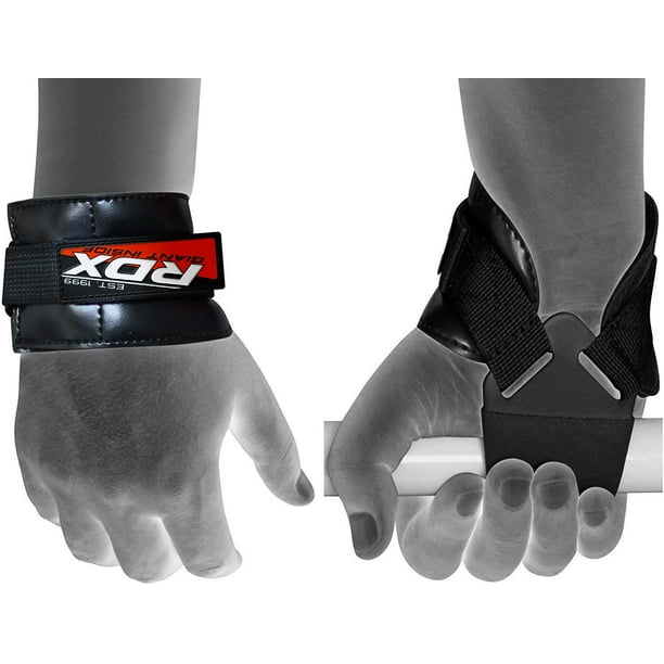 RDX Weight Lifting Grips Training Gym Bar Straps Gloves Wrist Support Workout