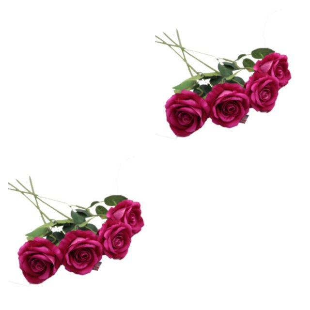 relayinert 10pcs/set Celebrate Christmas In Style Stunning Silk Flower Arrangements – Many Colors Available Can Change The Shape Rose Red color 2Set