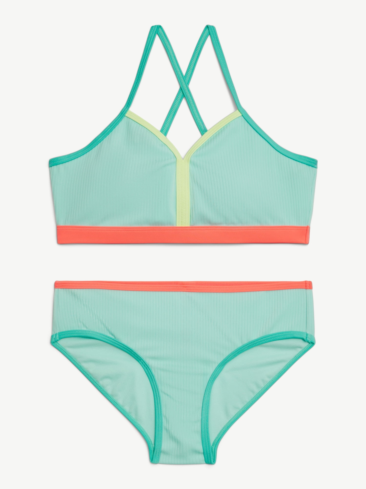 Justice Girls Two-Piece Bikini with Cross Back Straps, Sizes 5-18