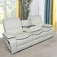 thumbnail image 2 of MAYEERTY 86" Modern Bonded Leather Sofa - Stylish Business Function for Living Room, White, 2 of 5