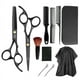 thumbnail image 3 of Juego de 11 piezas de tijeras de peluquería para el hogar, color negro, tijeras de dientes planos, tijeras para el cabello, 3 of 6
