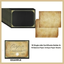 Elegant Graduation & Award Certificate Set - 10 Parchment Diplomas & Holders