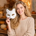 thumbnail image 3 of Unfinished White Eye Mask, Masquerade Mask for Student, Carnival Mask for Student, Halloween Craft Kits, 8X4 Inch Blank Diy Paper Pulp Mask, Smooth Blank Surface for Painting,, 3 of 7