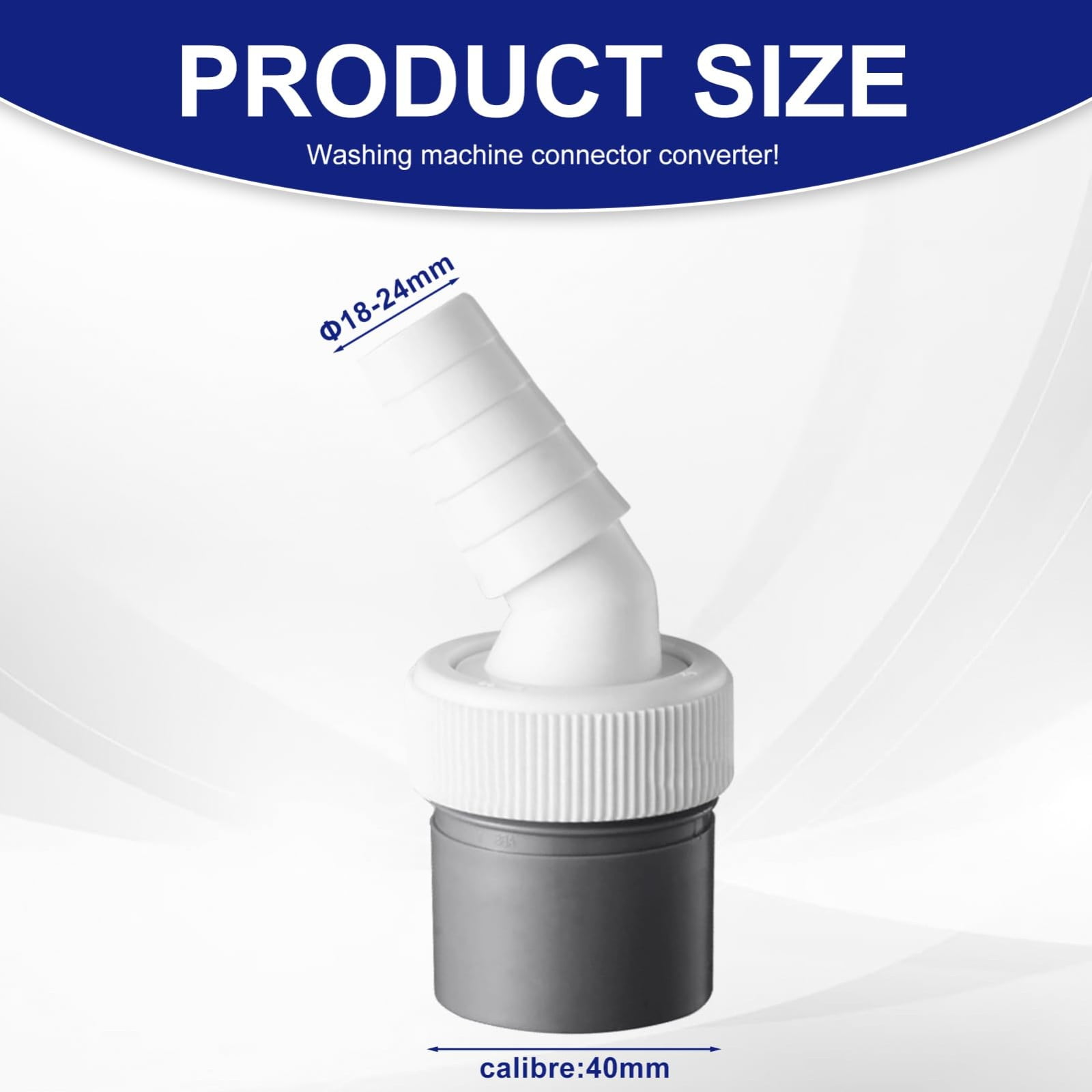Kit De 2 Adaptateurs De Vidange Pour Lave-Linge / Lave-Vaisselle - Entrée 18-24 Mm, Sortie 40 Mm - Avec Colliers De Serrage