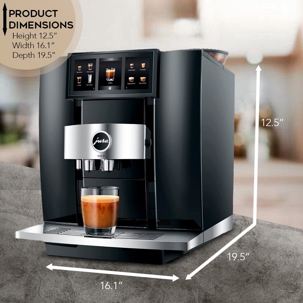 Jura GIGA 10 Automatic Espresso Machine (Diamond Black) with Capresso Coffee Bean, and Accessories