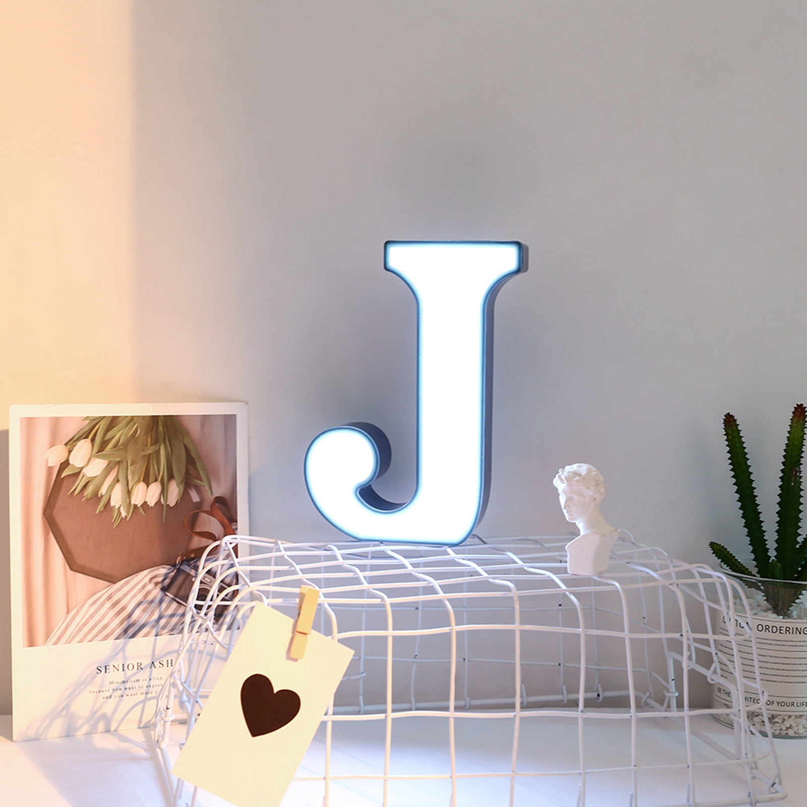 N Anglais Alphabet Lampe Blanc Chaud LED Veilleuse Pour