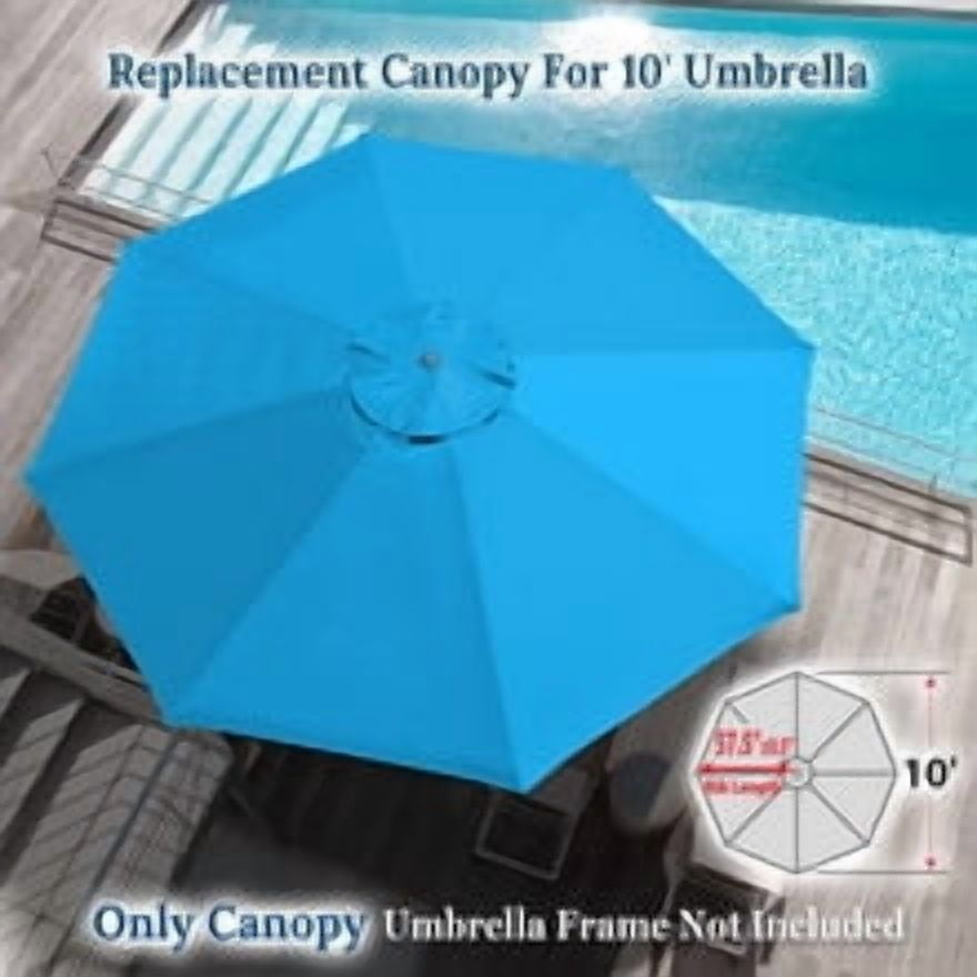 SOLAXO 10' Umbrella Canopy Top Cover Patio Replacement Top Cover 8 Ribs Outdoor Sunshade