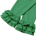 thumbnail image 6 of QATAINLAV Toddler Girls Ruffle Leggings Floral Trim Elastic Waist Long Pants Little Kids Casual Stretchy Dance Yoga Leggings Green,7 Years, 6 of 7