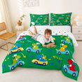 thumbnail image 3 of Metsweet Cute Dino Car King Size Comforter Sets 3pcs, Kawaii Animal Comforters King Size, Green Yellow Red,1 Comforter and 2 Pillowcases, 3 of 6