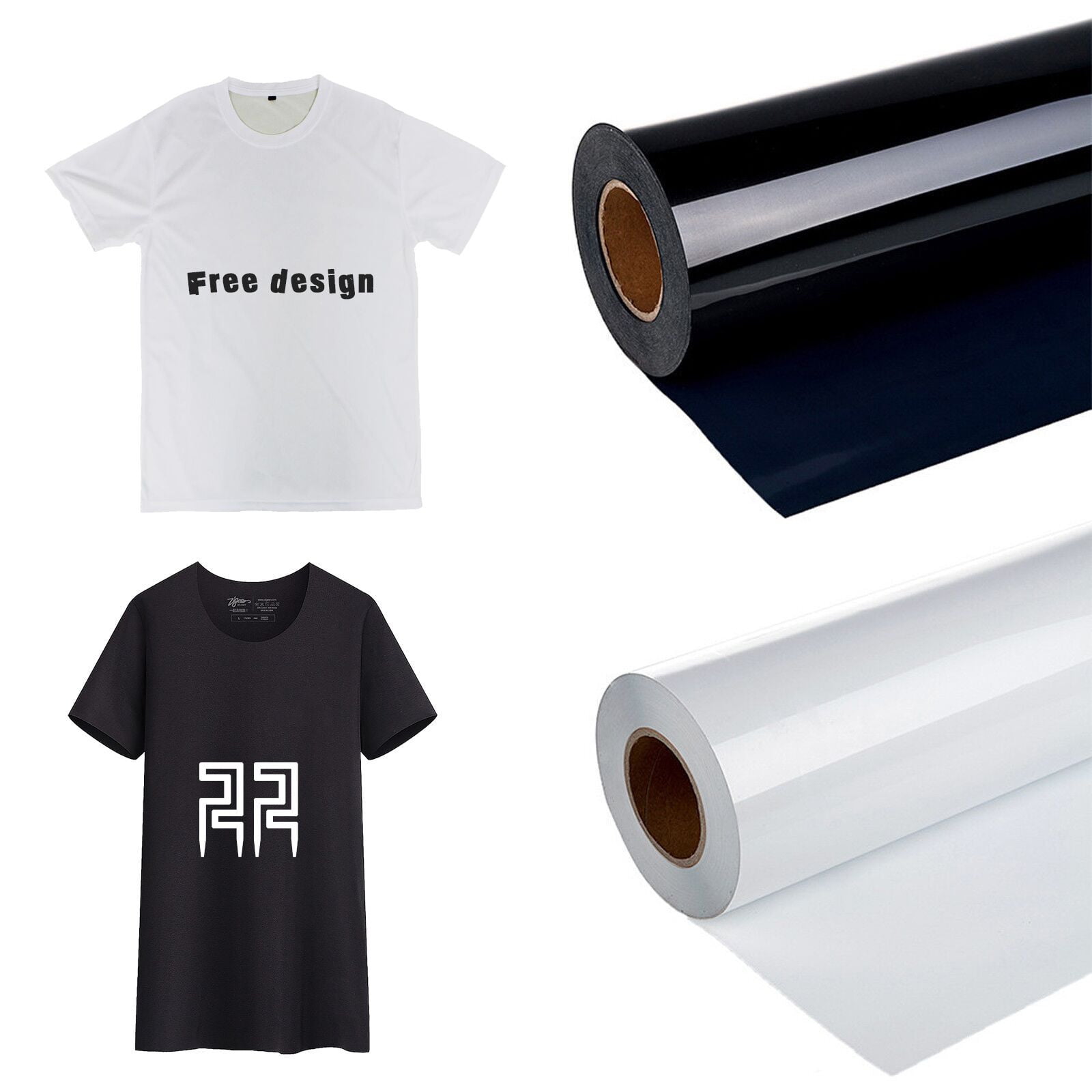 5Sheets 12”x10" Bundle Heat Transfer Vinyl Iron-on T-Shirts for Cricut Film DIY 