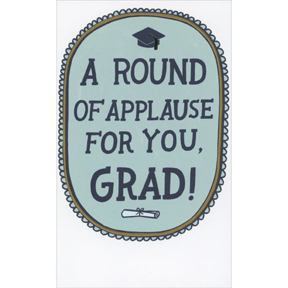 RSVP A Round of Applause For You, Grad in Oval Frame Money Holder / Gift Card Holder Graduation Congratulations Card
