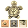 thumbnail image 2 of Lanytaeo Brass Turtle Figurine Vintage Mini Tortoise Statue Gold Metal Fengshui Animal Good Luck Wealth Collectibles for Home Office, 2 of 8