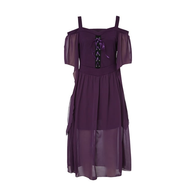 goowrom Robe d'Halloween pour Femme, une-Pièce à Encolure Bateau et Épaules Dénudées