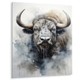 thumbnail image 2 of Designart "Grey Buffalo Majestic Profile painting" Animals Bison Metal Wall Art, 2 of 5