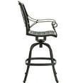 thumbnail image 3 of Outdoor Aluminium Swivel Bar Stool | Traditional Scrolled Arms for Sophisticated Look | Durable Frame | Solves Seating Shortage, 3 of 7