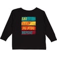 thumbnail image 3 of Inktastic Eat Sleep Jiu Jitsu Repeat Boys or Girls Long Sleeve Toddler T-Shirt, 3 of 5