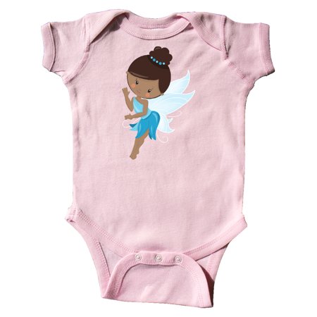 

Inktastic African American Fairy Fairy In Blue Dress Gift Baby Girl Bodysuit
