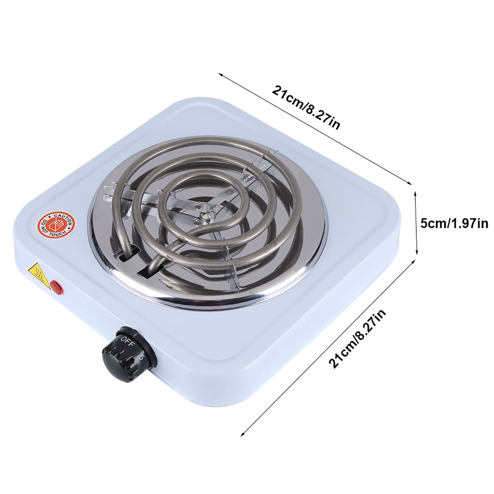 YAHHU 1000W Portable Electric Stove Countertop Burner Stainless Steel Hotplate Kitchen Coffee Heater Cooking Appliance for Dorms RVs Apartments 8.27 Inches Single Heating Coil