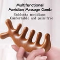thumbnail image 2 of Natural Wood Multi-Functional Meridian Massage Comb for Head, Face, and Neck - Relieve Fatigue and Improve Blood Circulation, 7-Prong Design, Ergonomic Handheld Massage Tool, Brown, 2 of 6