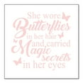 thumbnail image 1 of DistinctInk Custom Bumper Sticker - 8" x 8" Decorative Decal - White Background - Butterflies in Her Hari, Magic Secret Eyes, 1 of 2