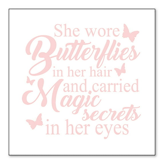 DistinctInk Custom Bumper Sticker - 10" x 10" Decorative Decal - White Background - Butterflies in Her Hari, Magic Secret Eyes
