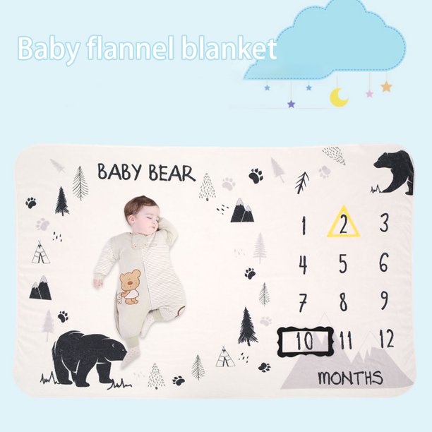 widshovx Baby Monthly Milestone Blanket Elephant Photo Blanket Month