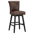 thumbnail image 1 of Sunpan Hameau 30" Transitionnel Faux Cuir Tabouret Pivotant en Marron, 1 of 7