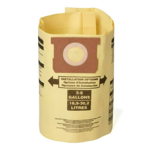 Craftsman 1 X 9.5" 5 To 8 Gallon Fine Dust Collection Filter Bag 2Pc