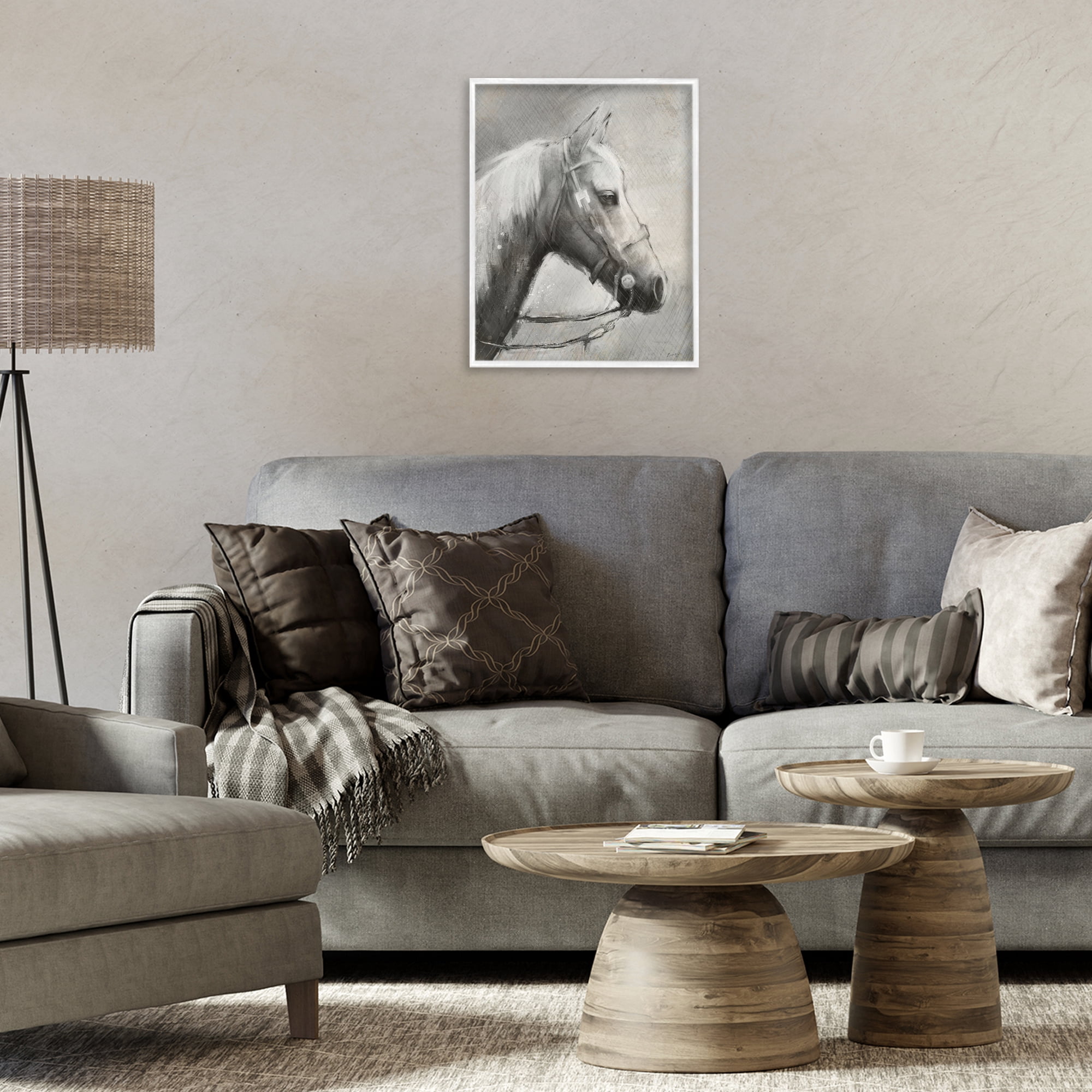 Stupell Industries Modern Ranch Horse White Framed Giclee Art, design by Chad Barrett