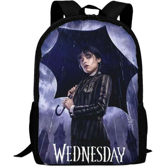 Wednesday Casual Backpack 3D Print Backpacks Fashion Travel Bag Black