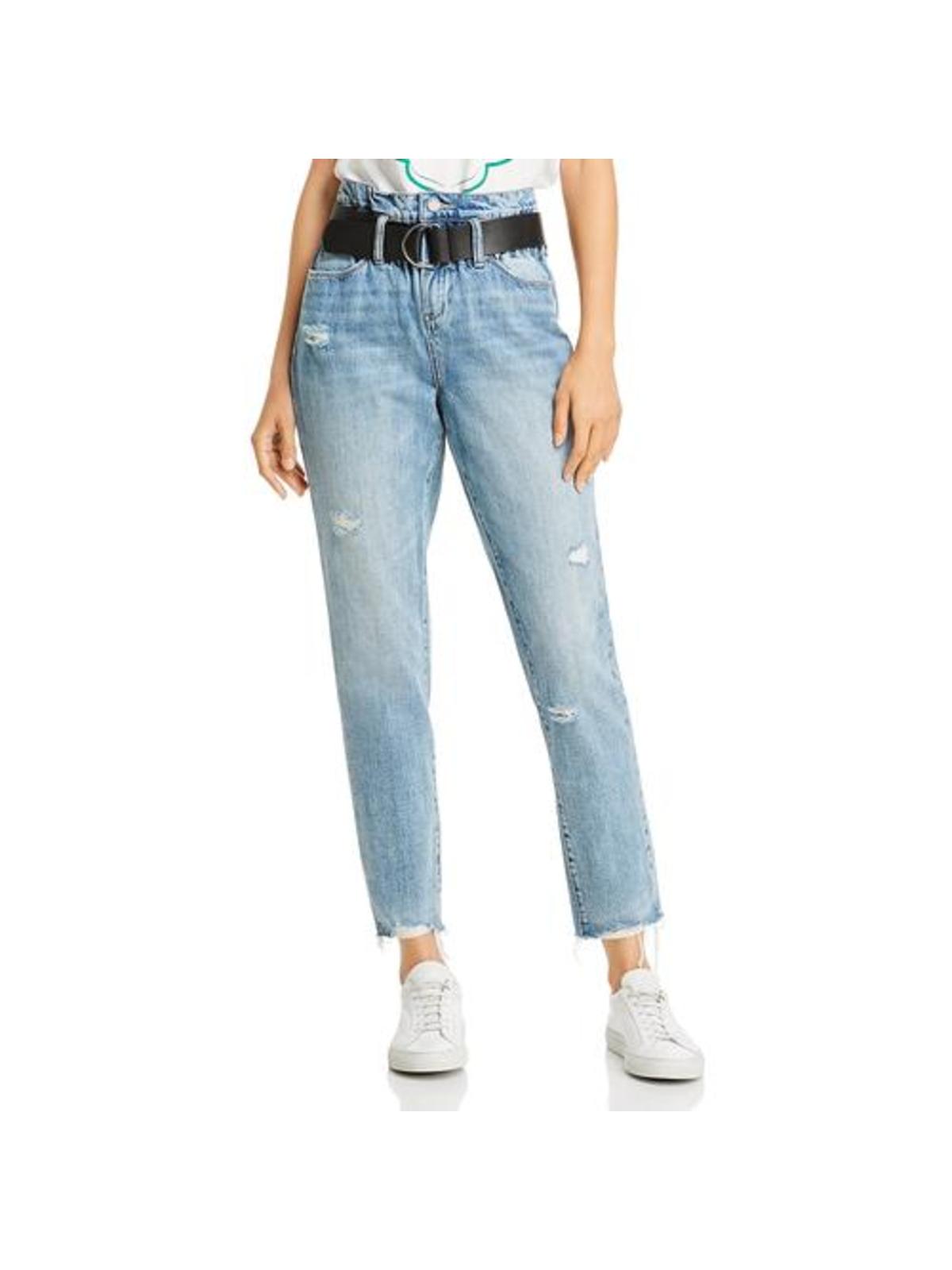 Tinseltown Juniors Raw Hem Mom Jeans 