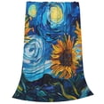 thumbnail image 2 of Balery Starry Night Sunflower Field Manta de Felpa Suave y Acogedora – Cobija de Franela Aterciopelada para Cama, Lavable y Cálida para Sofá, Mascotas, Transpirable-50"x40", 2 of 7