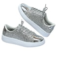 thumbnail image 6 of AUDeals Women's Rhinestone Sneakers, Glitter Lace Up Shoes with Bling Style and Lightweight Comfort for Tennis and Casual Wear (Silver, 9.5), 6 of 8