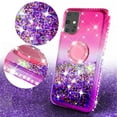 thumbnail image 2 of SOGA Rhinestone Liquid Quicksand Cover Cute Girl Phone Case Compatible for Samsung Galaxy S20 Case,with Embedded Ring for Magnetic Car Mounts and Lanyard - Purple / Pink, 2 of 5