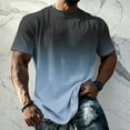 thumbnail image 2 of OIOLOYJM T-Shirts For Men Gradient Crew Neck Short Sleeve Summer Casual Tees Tops Loose Fit Breathable Basic Athletic T Shirt Cyan L, 2 of 5