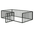 thumbnail image 5 of Harper & Bright Designs Twin Floor Bed Frame for Kids, Metal Montessori Floor Bed with Rails and Door, Floor Twin Size Bed Frame with Fence-Shaped Guardrails, Black, 5 of 11