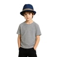 thumbnail image 4 of Avolia Unisex Kids Fedora Hat Breathable Polyester Jazz Cap Autumn Beach Travel with Adjustable Strap Navy One Size, 4 of 5
