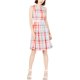thumbnail image 1 of Vestido a cuadros ajustado y acampanado Tommy Hilfiger para mujer naranja 4, 1 of 1