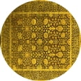 thumbnail image 1 of Ahgly Company Indoor Round Oriental Yellow Industrial Area Rugs, 4' Round, 1 of 4