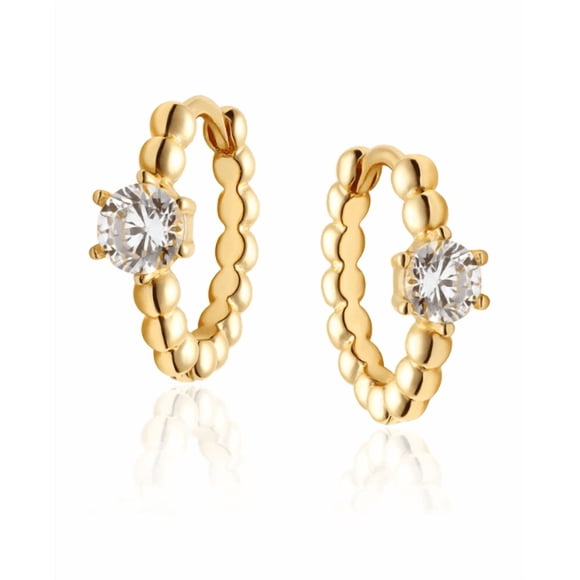 Aretes Con Diamante Hexagonal Elegante