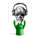 thumbnail image 1 of Skull auriculares musica loco patrón Estante de notas, estante de ranas de animales de dibujos animados, 1 of 3