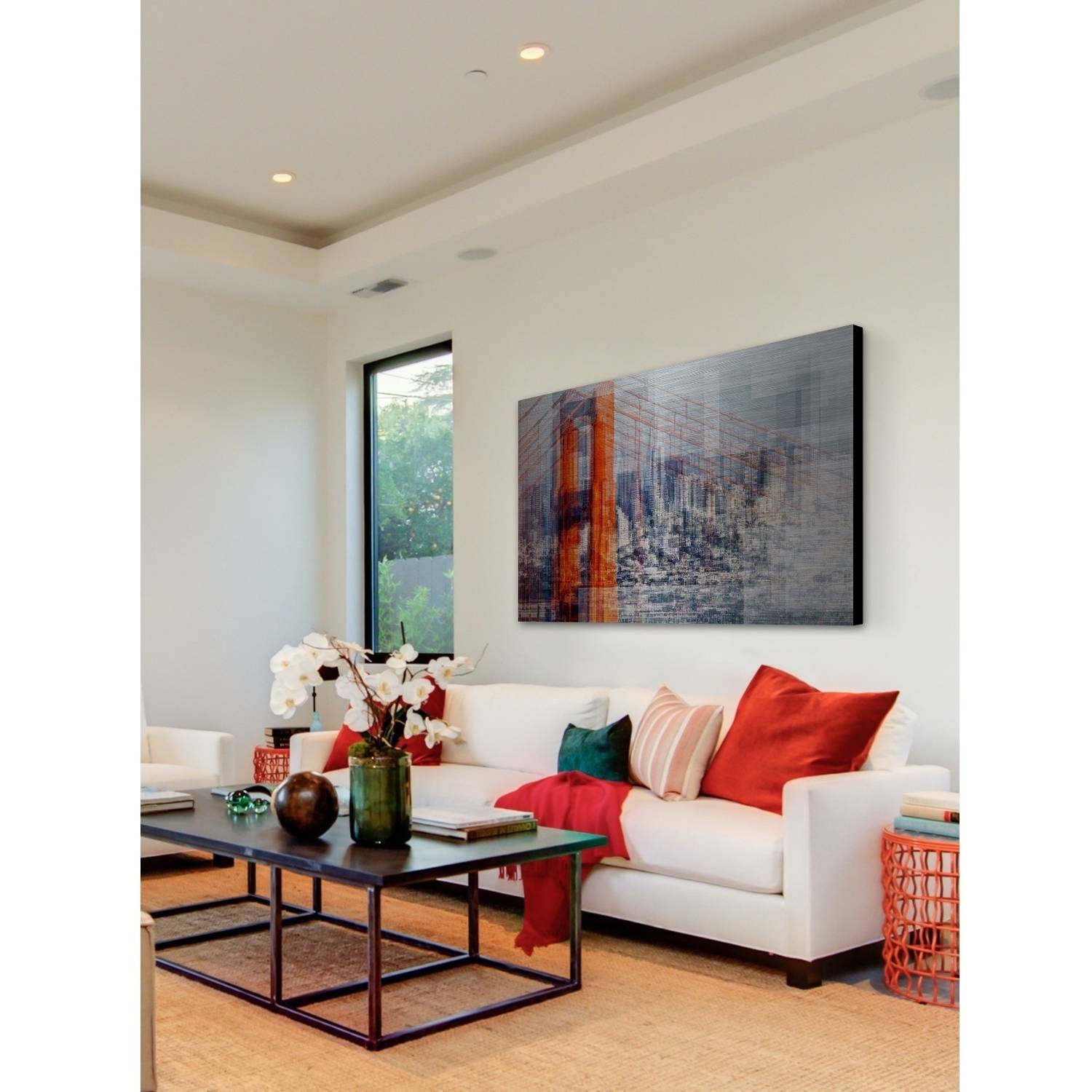 "Golden Gate Bridge" Painting Print on Brushed Aluminum
