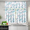thumbnail image 5 of Blue Floral Kitchen 3 Piece Set Curtain and Valance Kitchen Toppers and Valance Interior Decor Elegant Curtains Short Curtain for Bathroom Bedroom, 5 of 6