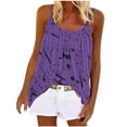 thumbnail image 2 of Puntoco Blusas de cuello cuadrado para mujer, blusas casuales sin mangas con estampado de moda, blusas con pliegues, blusas camisolas de cuello redondo, 2 of 5