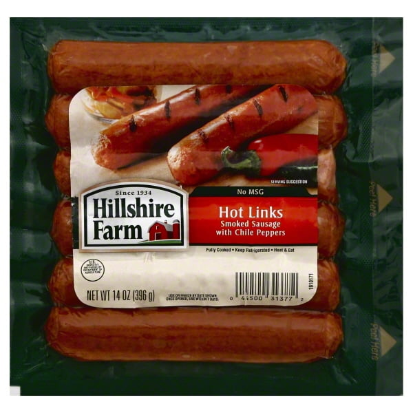 Hillshire Farms Hot Smoked Sausage With Chile Peppers 14 Oz Walmart Com Walmart Com