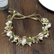 thumbnail image 4 of Nvzi Horquillas para el pelo de boda con flores para novias, peinetas con perlas de cristal, pinzas para el pelo, accesorios para el pelo de boda dorados, joyas -A, 4 of 5