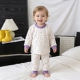 thumbnail image 2 of CAUYDY 3M 6M 9M 12M Newborn Baby Pajamas for Girls Preemie Clothes Girl Fall Winter Long Sleeved Top and Elastic Pants 2 Piece Set Infant Sleepers Cute Sizes 6-12 Months,Purple, 2 of 7