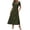 Army Green, variant on Erwazi Dresses for Women Solid Collared Short Sleeve Solid Dress Waist Cinched Zipper Trendy Casual Daily Summer Dresses